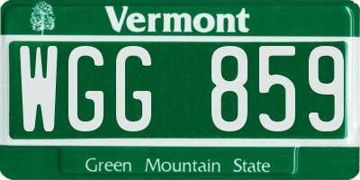 VT license plate WGG859