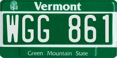 VT license plate WGG861