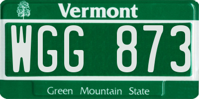 VT license plate WGG873