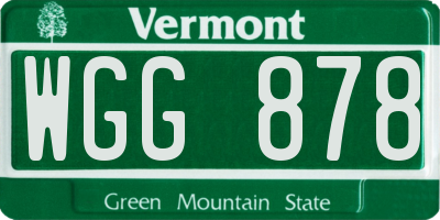 VT license plate WGG878