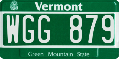 VT license plate WGG879