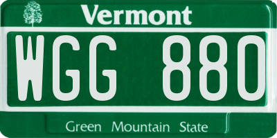VT license plate WGG880