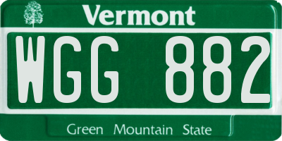 VT license plate WGG882