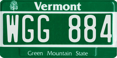 VT license plate WGG884