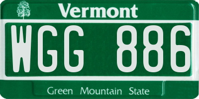 VT license plate WGG886