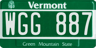 VT license plate WGG887