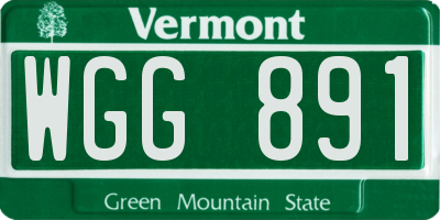 VT license plate WGG891
