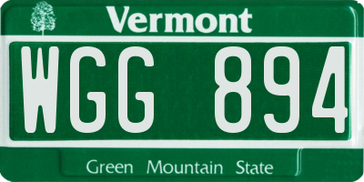 VT license plate WGG894