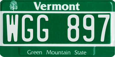 VT license plate WGG897