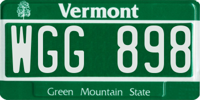 VT license plate WGG898