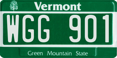 VT license plate WGG901