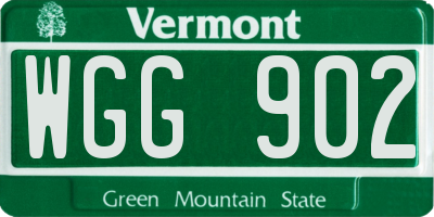 VT license plate WGG902