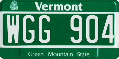 VT license plate WGG904
