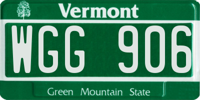 VT license plate WGG906