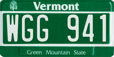 VT license plate WGG941