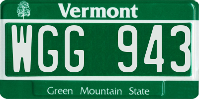 VT license plate WGG943