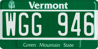 VT license plate WGG946