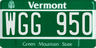 VT license plate WGG950