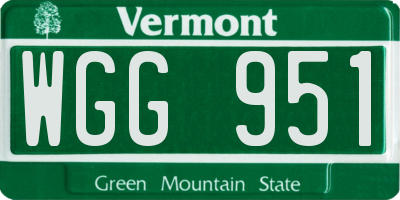 VT license plate WGG951