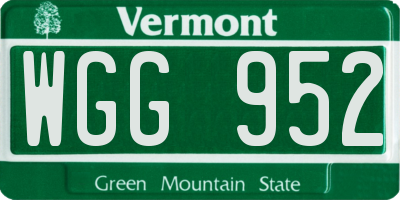 VT license plate WGG952