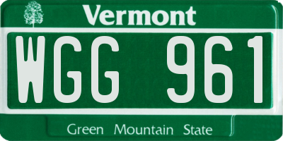 VT license plate WGG961