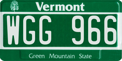 VT license plate WGG966
