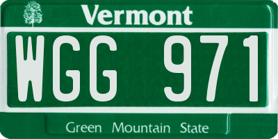 VT license plate WGG971