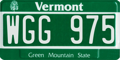 VT license plate WGG975