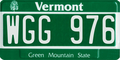 VT license plate WGG976