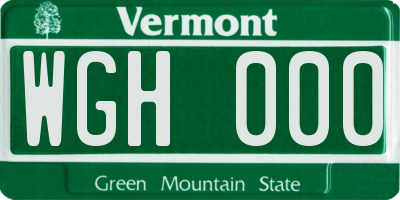 VT license plate WGH000