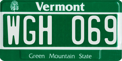 VT license plate WGH069