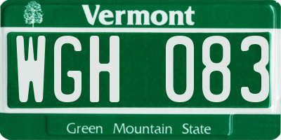 VT license plate WGH083