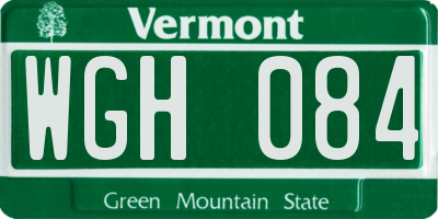 VT license plate WGH084