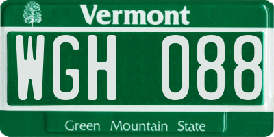 VT license plate WGH088