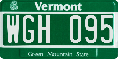 VT license plate WGH095