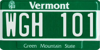 VT license plate WGH101