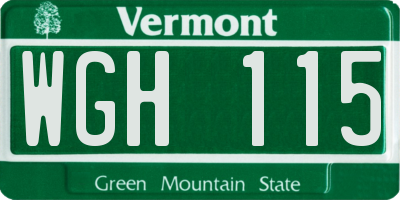 VT license plate WGH115