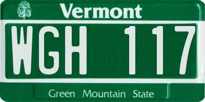 VT license plate WGH117