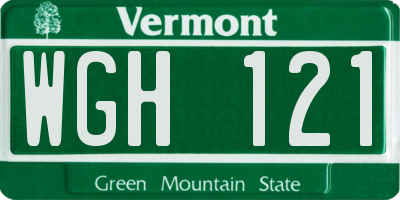 VT license plate WGH121