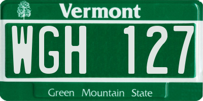 VT license plate WGH127
