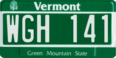 VT license plate WGH141