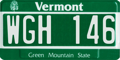 VT license plate WGH146