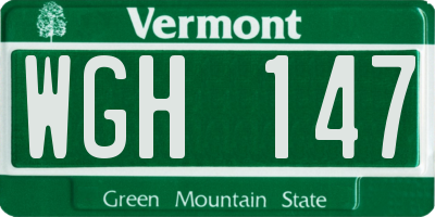 VT license plate WGH147