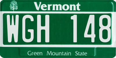 VT license plate WGH148