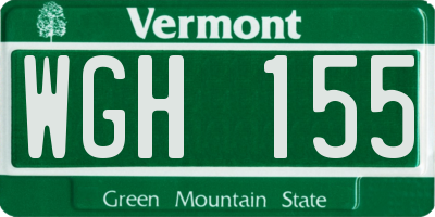 VT license plate WGH155