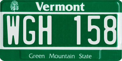 VT license plate WGH158