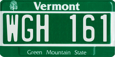 VT license plate WGH161