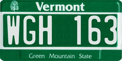 VT license plate WGH163