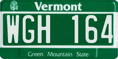 VT license plate WGH164