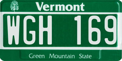 VT license plate WGH169